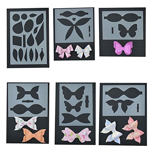5 Set Leather Bow Tie Template and 1 Set Leather Earring Template for Leather Bows and Earrings Making