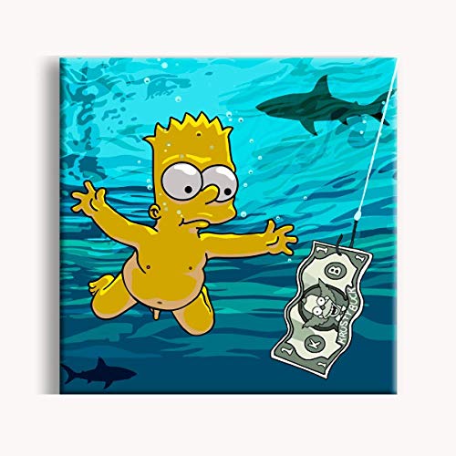 Lienzo Bart Simpson - Cuadro impresión sobre lienzo con marco de
