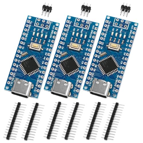 3 Stück Nano für Steckverbinder Type-C CH340 Controller Board 5V/16MHz Nano Board Kompatibel mit Arduino IDE