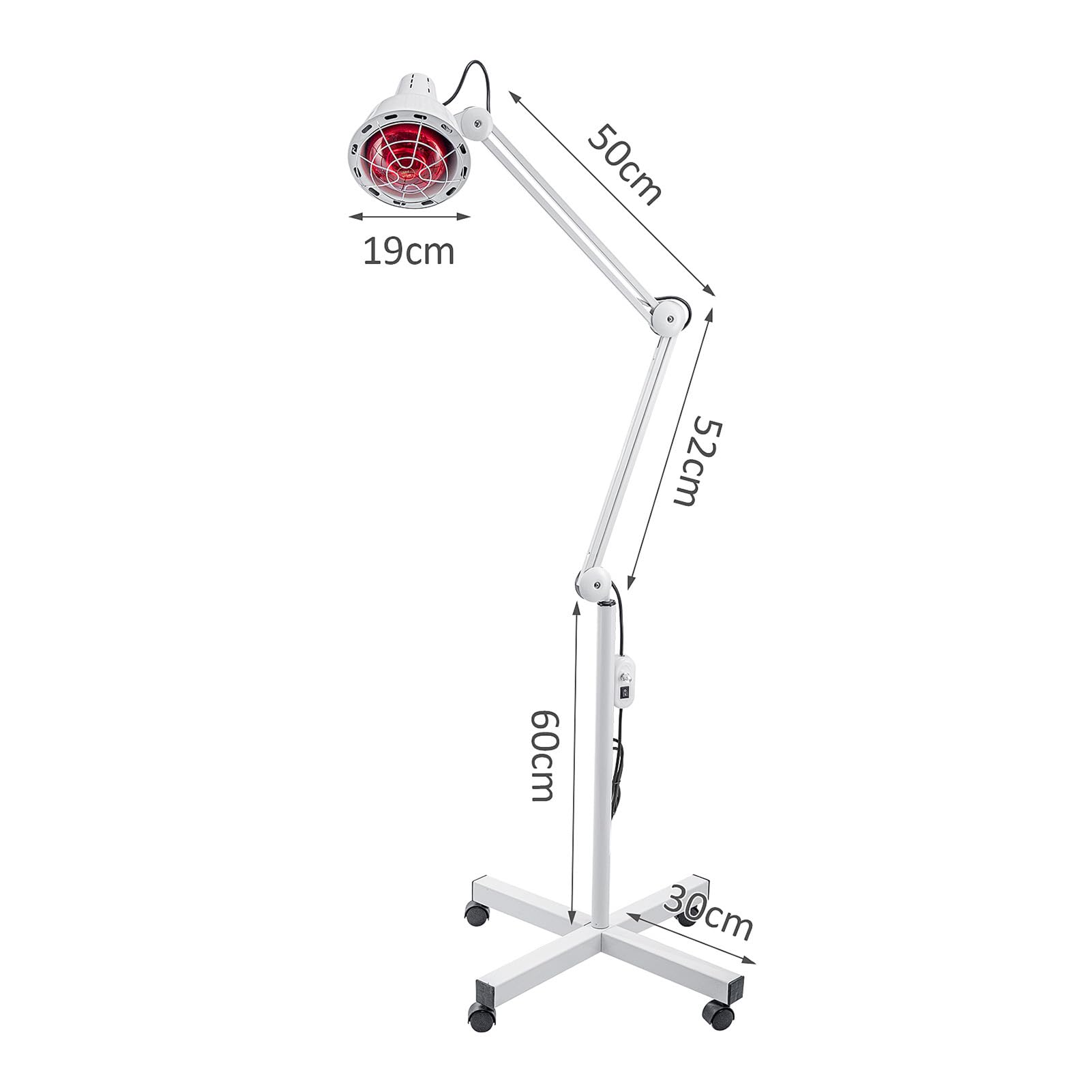 Dhouse 275W Infrarottherapie Infrarotlampe Infrarotstrahler Infrarot Lampe mit Bodenstativ Rotlichtlampe Wärmelampe Therapielampe Heizlampe Wärmetherapie Heizung Rotlichtlampe