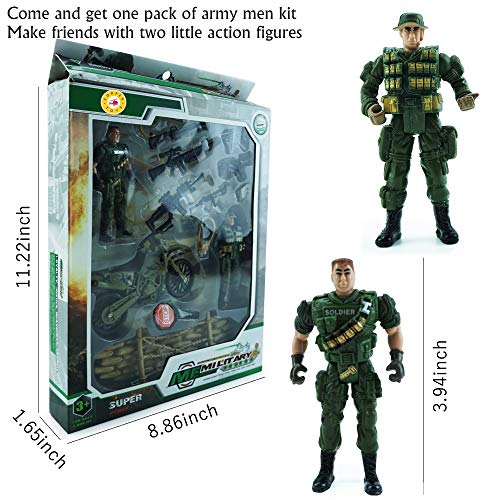 CORPER TOYS Army Men Military Soldier Army Playset Action Figure Models Kit with Accessories Gifts for Kids Boys Girls Children - Thumbnail 6