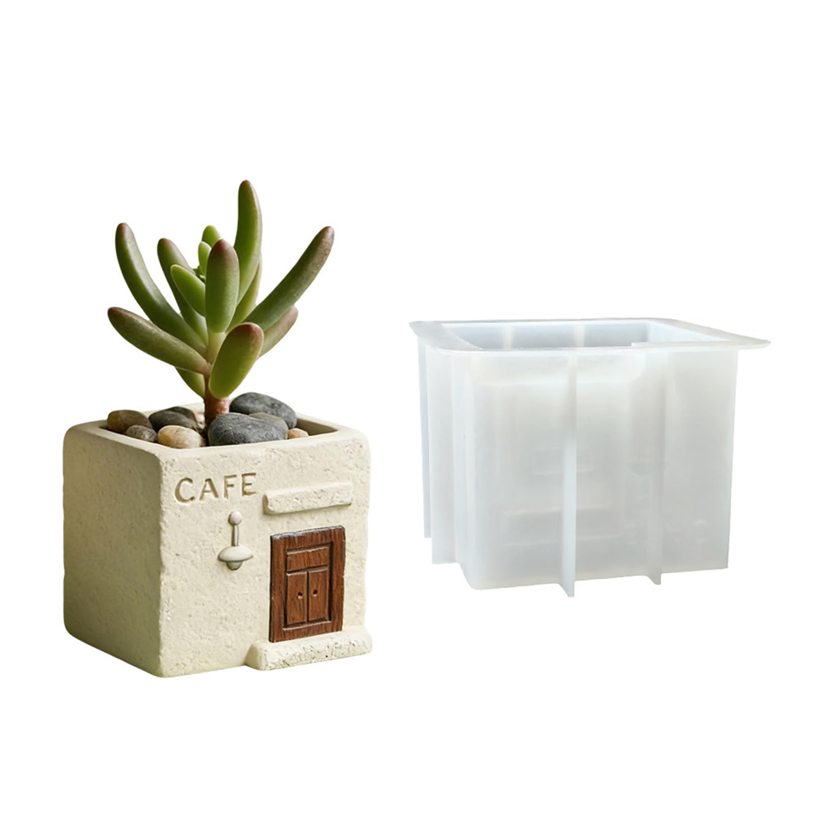 NEWFT Silicone House Mould Perfect For Crafting Resin Keychains And Decorative Cement Flower Pots