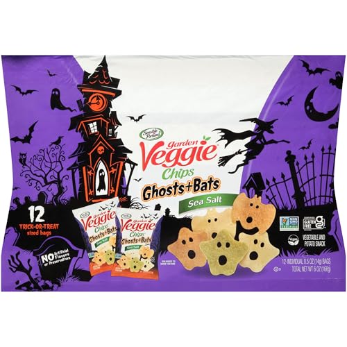 Sensible Portions Garden Veggie Ghosts & Bats Sea Salt Chips, 0.5 oz Bag, 12 ct