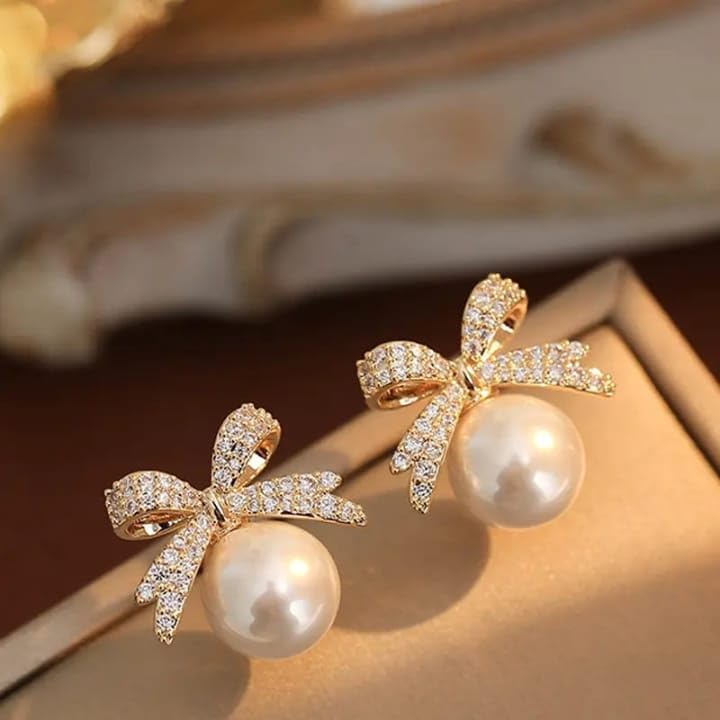 Buy Korean Style Pearl Earrings Combo for Women Pack of 3 - Image 4