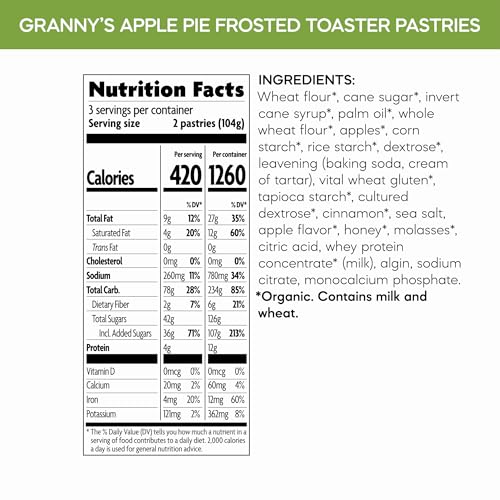 Image of Nature's Path Organic Granny's Apple Pie Toaster Pastries, 11 oz (Pack of 12)