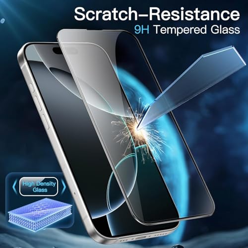 Image of IQShield Screen Protector Tempered Glass Guard for iPhone 17 and iPhone 16 Pro - 9H Hardness, HD Clear, Case Friendly [1 Pack]
