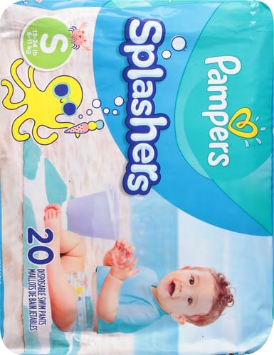 Image of Pampers Swim Diapers - Splashers, Gap-Free Disposable Baby Swimming Pants- Size 2-3, 20 Count (Pack of 6)