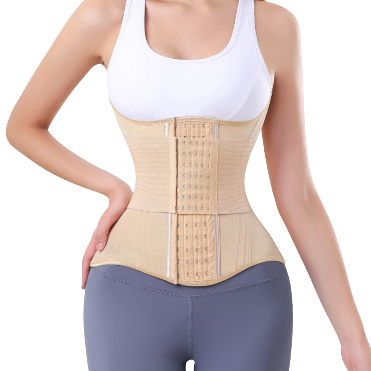 Damen Body Shaping Bauchformungsgürtel mit Haken Taillengürtel U-förmiger Brust rt verstärkter Hüftgurt