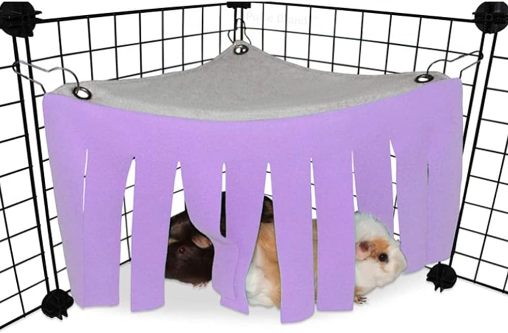 EastVita Tienda de campaña para mascotas, hamaca esquinera para ttortuga, hámster, cobaya, conejo, refugio para mascotas, color morado claro
