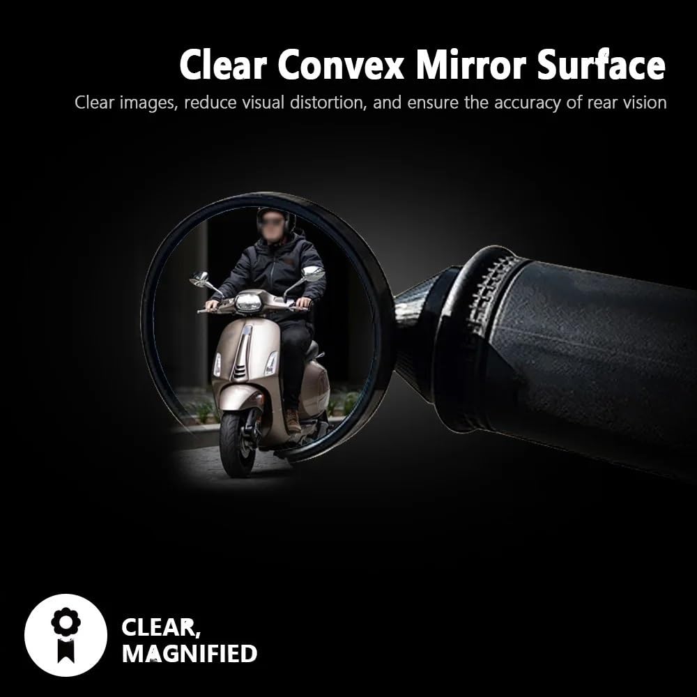 Pasuje Do Vespa Sprint150 Primavera Sprint 150 Lusterko Wsteczne Motocykla Kierownica Lusterka Regulowane Jazdy Okrągłe Lusterko wsteczne do Motocykla(Black)