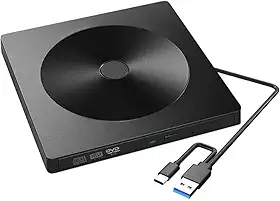 Gravador e Leitor de CD DVD Externo USB 3.0 – Drive Portátil para Notebook, PC e Laptop, Leitura e Gravação Rápida de Discos, Compatível com Windows, Mac e Linux