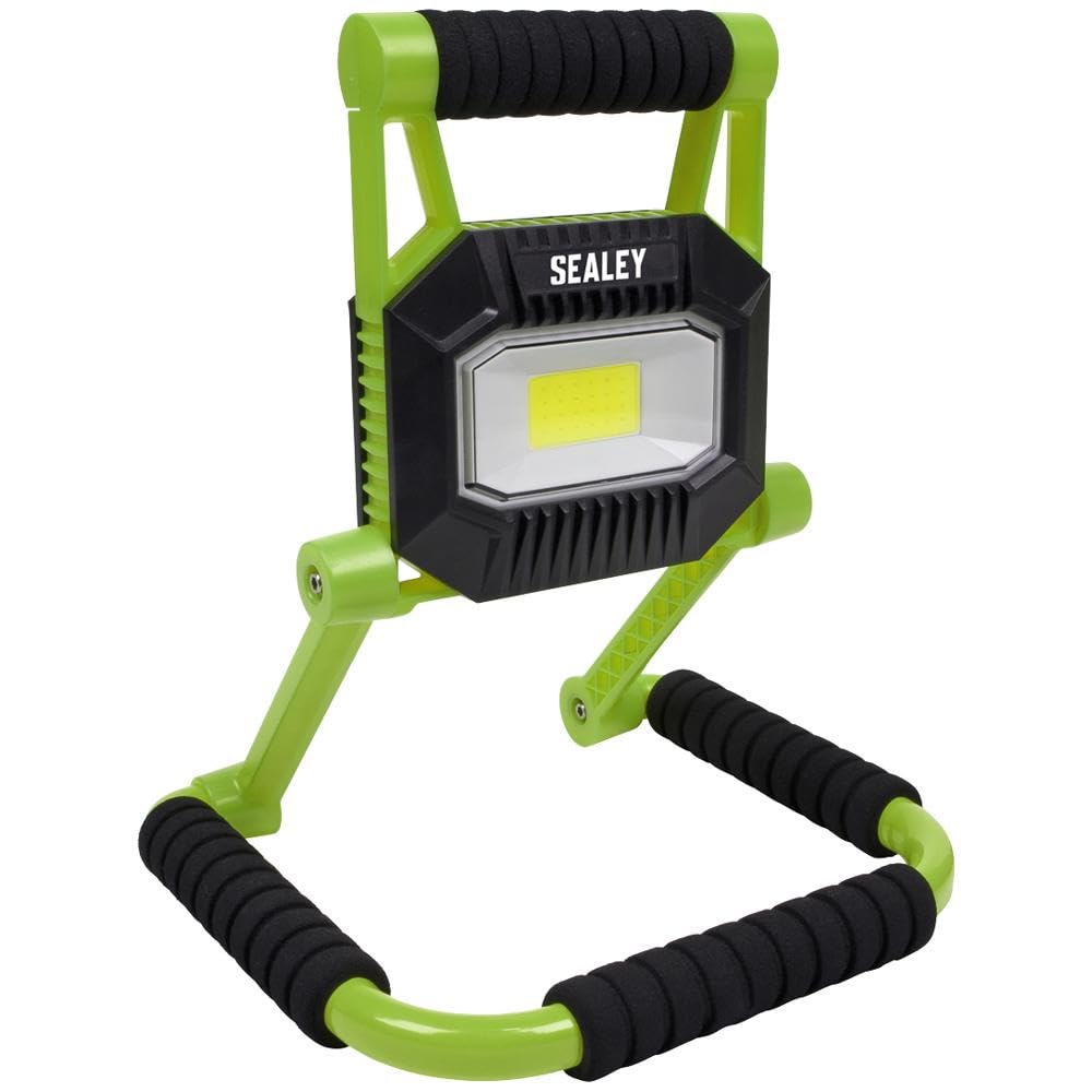Sealey LEDFL10W COB LED Rechargeable Fold Flat Floodlight Green