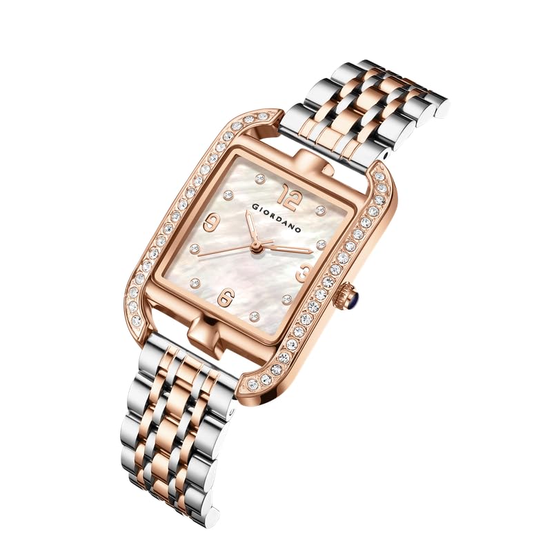 Image of Giordano Analog Watch for Women- Stylish Dial with Crystal Accents, Metal Strap, Quartz Movement - Elegant Accessory for Special Occasions - GZ-60108