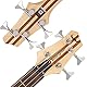 Elektrische Bassgitarre 4 Saiten Full Size P Bass Kit für Anfänger schwarz mit Konzerttasche, Gitarrengurt und Gitarrenkabel (4s)…