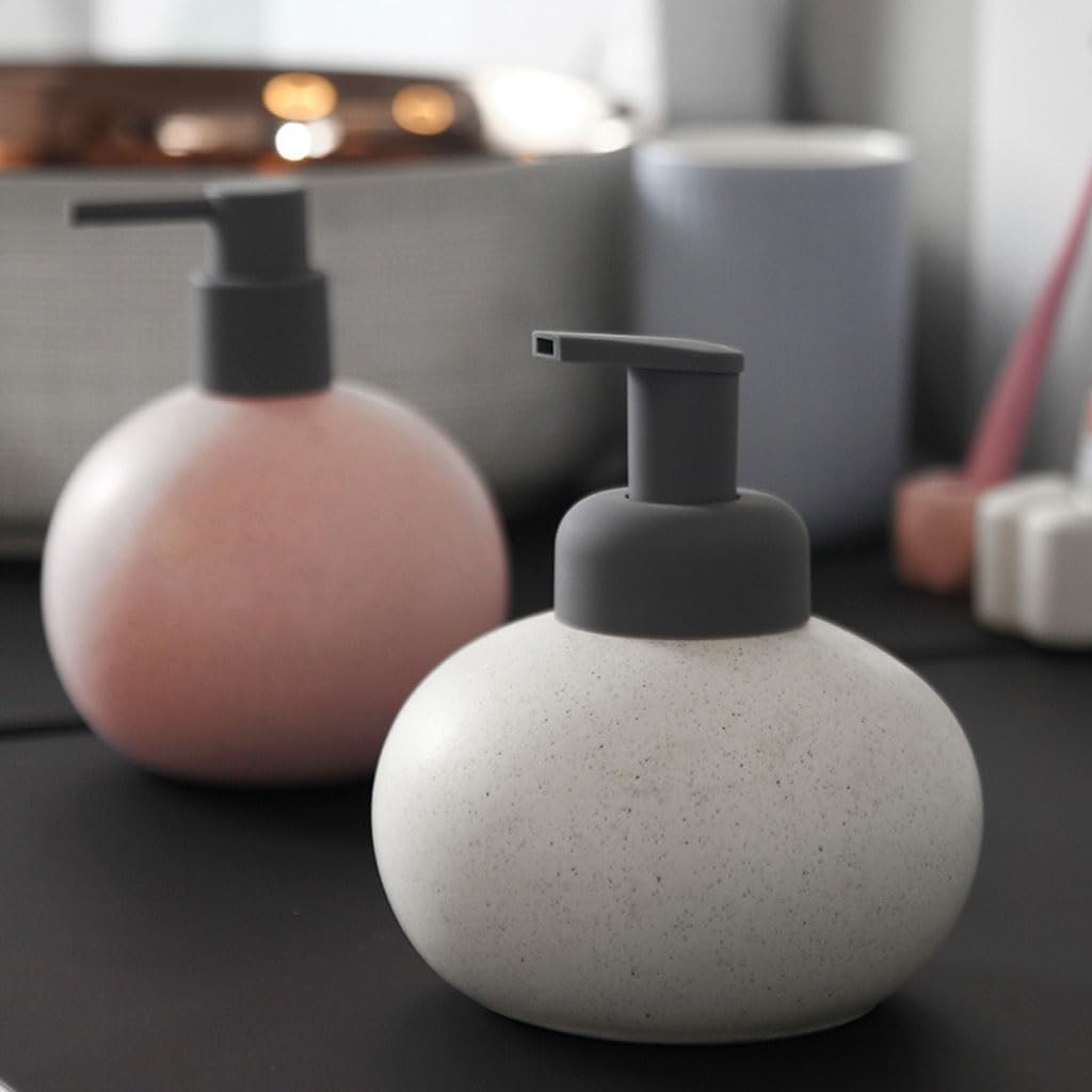 Riutilizzabile Dispenser di sapone schiumogeno grande da 620 ml Bottiglia di shampoo per gel doccia multifunzionale Dispenser di sapone per mani schiumogeno in ceramica Resistente