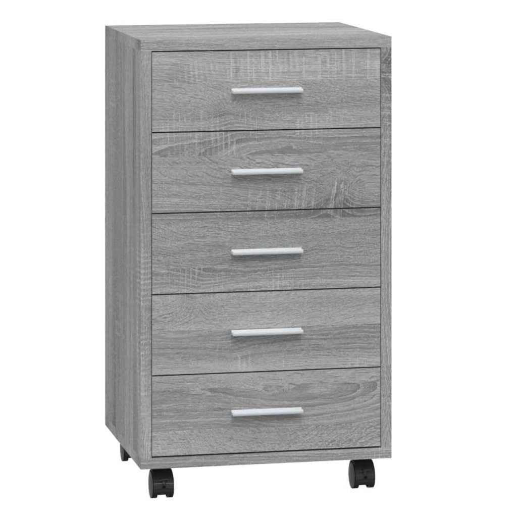 vidaXL Armoire à Tiroirs avec Roulettes Armoire de Rangement Organisateur Meuble de Bureau Chambre d'Enfant Intérieur Sonoma Gris Bois d'Ingénierie