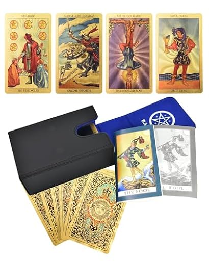 YIMINGOUFEI Tarot Waite de, bilingüe español e inglés, 78 Piezas, con guía a Color de 36 páginas y Manual en español de 28 páginas, Material Pet (Helios, Carcasa de PU) | Ya disponible en tu tienda friki favorita! En mundofriki.es!