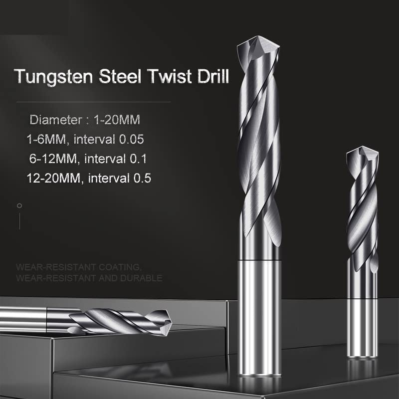 1 szt. Wiertło kręte z węglika wolframu o wysokiej precyzji 1,0-20 mm do frezowania CNC ze stali nierdzewnej(9.9mm)