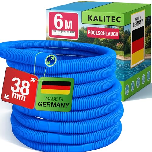 Kalitec 6m Poolschlauch 38mm Blau - Schlauch für Poolpumpe & Sandfilter