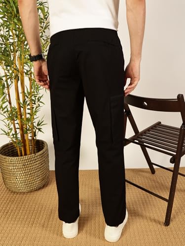 Image of Thomas Scott Men's | Solid | Light Weight | Breathable Fabric | 2 Zipper Pockets | Mid Rise | Regular Fit | Cotton Blend | Button Waist | Chino Trouser | Pants
