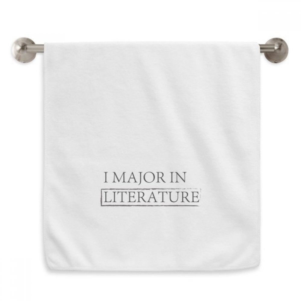 Serviette de toilette en coton blanc 13x29 pouces imprimé citation littéraire et diadème