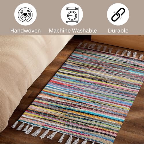 Tapete Boho Rustico Algodón 50x81 cm Multicolor miniatura 3