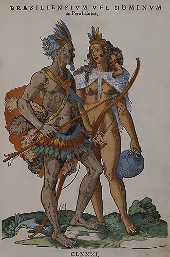 Cuadro Costumbres de los habitantes de Brasil Jost Amman, impresión de lienzo decorativo 60x90cm