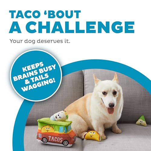 Outward Hound Hide A Taco Plush Dog Toy Puzzle, Taco Truck, Large (Pack of 1) - Image 2