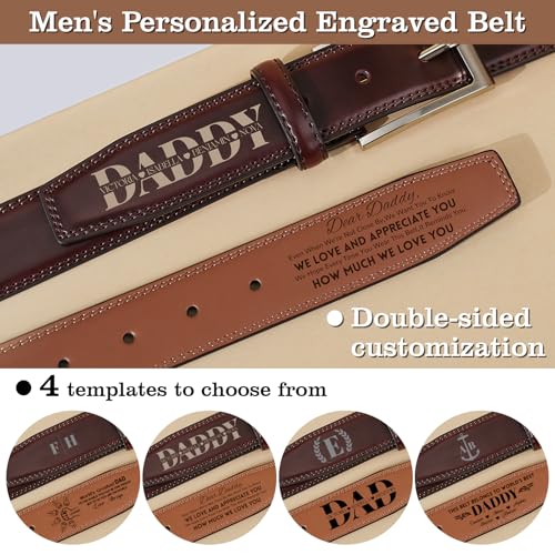 Personalized Belt for Fathers Day, Custom Leather Belts for Dad, Engraved Belt with Kids Names, Father's Day Personalized Gifts for Daddy, Papa, Father, Custom Dad Gifts from Daughter4