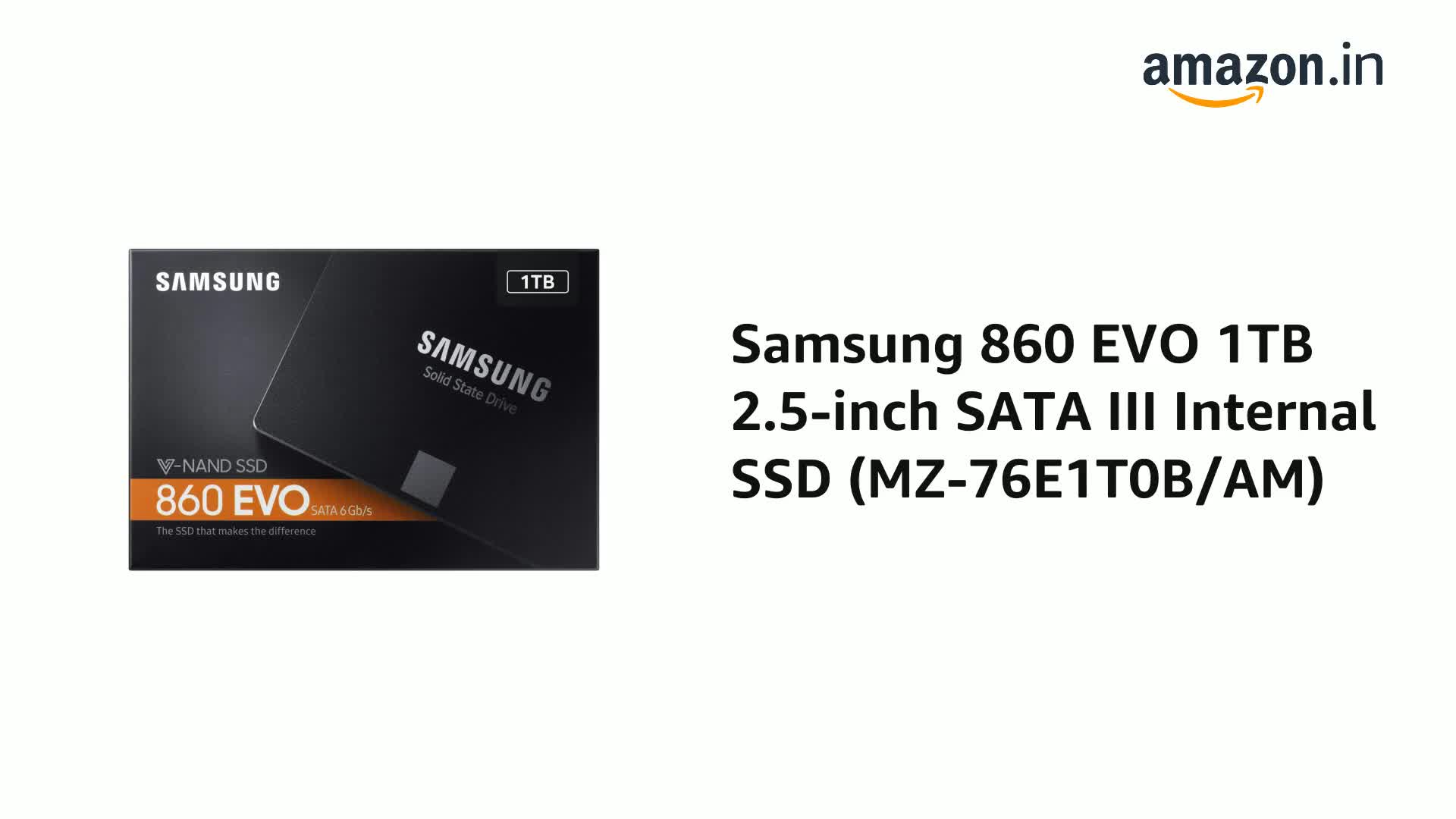 Amazon.in: Buy Samsung 860 EVO 1TB 2.5-inch SATA III Internal SSD