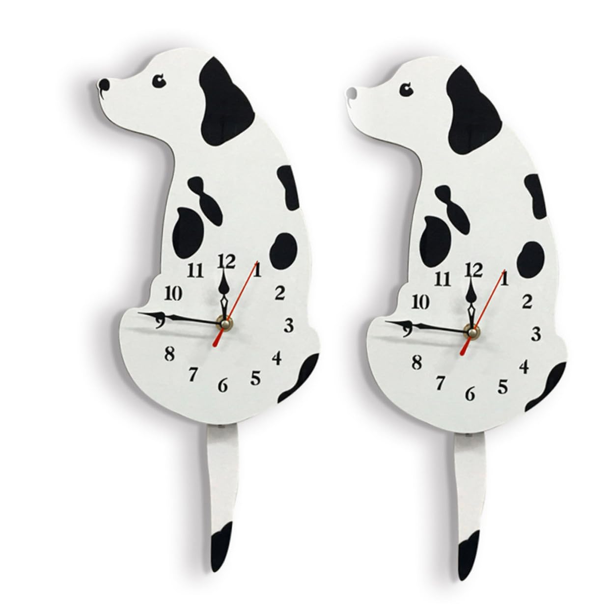 Reloj Material Ecológico y Duradero Acrílico de Pared Creativo Diseño de Perro Moteado Silencioso y Preciso, Adecuado para Cocina o Habitación Infantil
