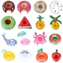E-TING 5Pcs Random Swim Ring Fun Swimming Pool Float Raft Lilo Lifebuoy for 11.5 inch Dolls Inflatable Floating Drink Holders