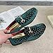 LCQL Mens Fashion Slip on Shoes Green Loafers Men Velvet Smoking Slipper Moccasins Driving Shoes Green K01 Size 9.5