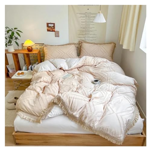 Cubierta nórdica con textura de algodón y juego de cama boho chic transpirable lavable 7