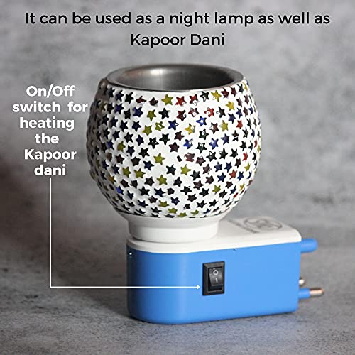 Image of Brahmz Mosaic Kapoor Dani for Aroma and Camphor Burner Scented Oil Diffuser Mosaic Diffuser ,Glass