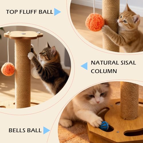 Rascador para gato torre 4 en 1 con juguete interactivo miniatura 2