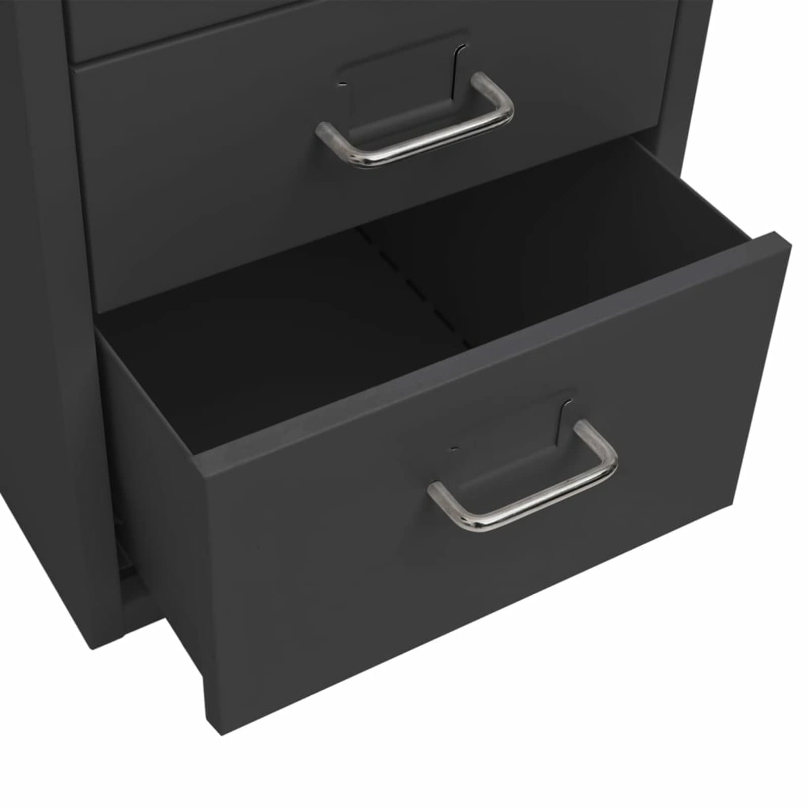 Schedario Mobile Antracite 28x41x69 cm in Metallo,Cassettiera, Mobiletto da Ufficio con Serratura,Regolabile per Cartelle Sospese, Superficie Testurizzata, per Ufficio, Studio