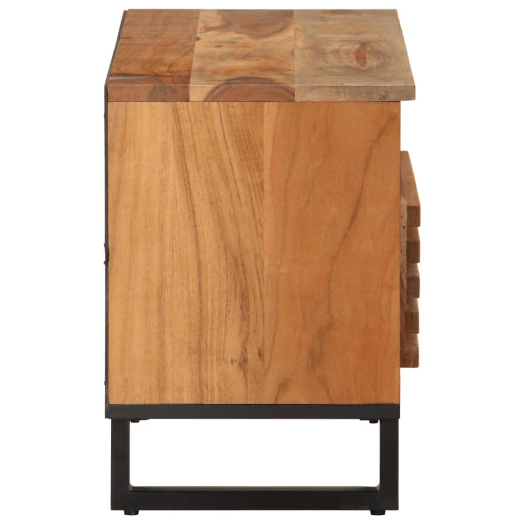 Meuble TV en Bois d'acacia Massif 31,5" x13,4 x18,1 – Centre multimédia pour Salon, Console TV, Centre de Divertissement, Solution de Rangement élégante