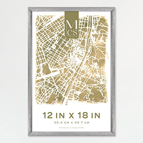 Image of MCS Edgeline Metal Poster Frame, Back-Loading Picture Frame For Wall Art, 12 x 18 Inch, Silver