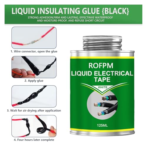 Image of 4.2oz Liquid Electrical Tape Liquid Insulating Glue 125ml Black Wire Insulation Fast Dry High Low Temperature Resistant