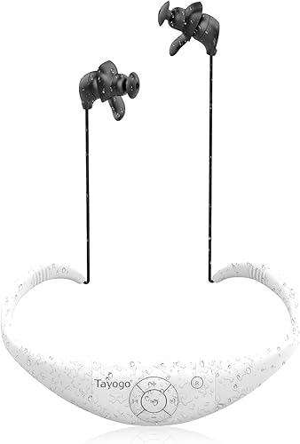 Tayogo Reproductor de MP3 impermeable para natación, IPX8 8GB auriculares de natación, reproductor de música impermeable recubierto de silicona,