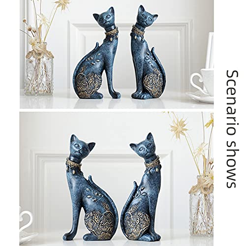 Set de 2 Estatuas de Gato para Decoración de Hogar miniatura 7