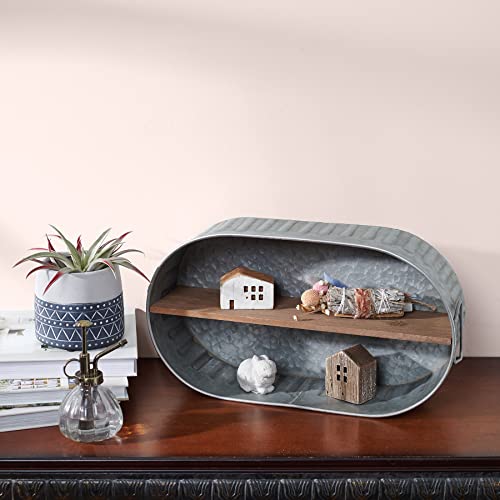 Primitives-by-Kathy-Rustic-Metal-Washtub-Display-Shelf-1725-x-950-x-450 Primitives by Kathy Rustic Metal Washtub Display Shelf 1725 x 950 x 450