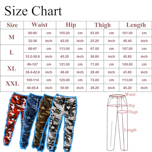 maxToonrain Men's Camo Cargo Joggers Loose Fit Tracksuit Bottoms with Four Pockets Elastic Waistband for Casual Outdoor Hiking Combat Gym Workout (Army Green, Medium) - Image 4