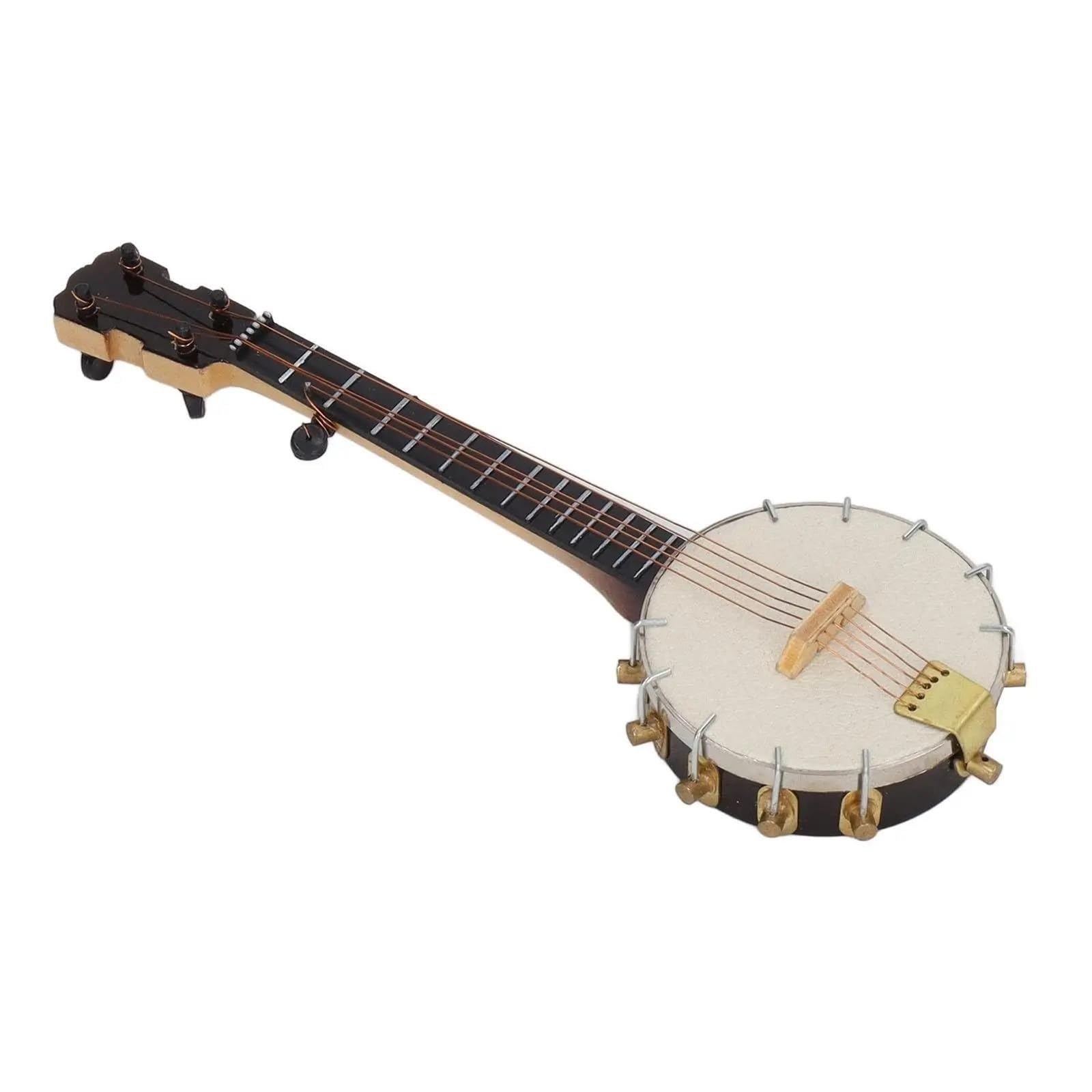 Miniaturowe modele instrumentów muzycznych Miniaturowy Model Banjo Wytrzymały Ze Stojakiem I Etui