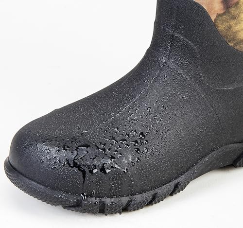 TENGTA Men's Wide Width Rubber Boots Womens Mid Calf Waterproof Mud Rain Boots for Hunting Farming Gardening Mud Working2