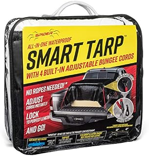 SPIDER Smart Tarp, Waterproof Heavy Duty Truck Tarp Bed Cover with 4 Built