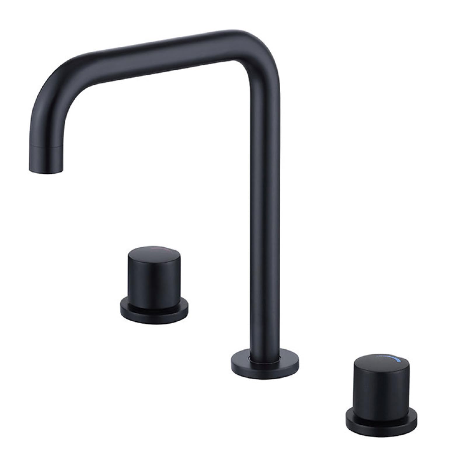 Robinet d'évier de salle de bain 3 trous noir mat pour une ambiance spa moderne à la maison