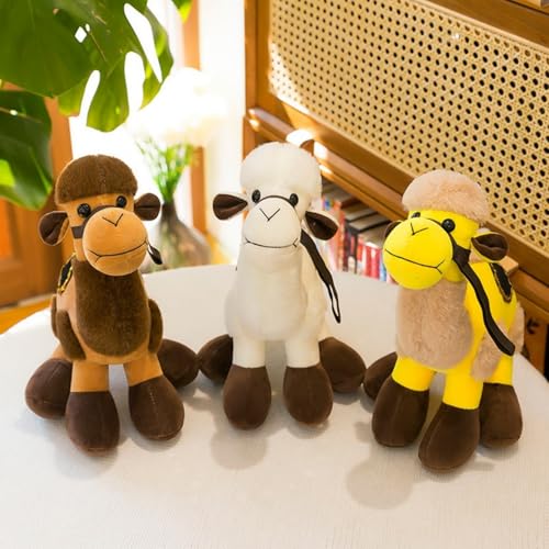 Xiyocadt Kamel Kuscheltier, Plüsch Kamel Spielzeug Stehend, Süßes Kuscheltier, Plüsch Puppe, Weich Flauschig Stofftier Zum Spielen, Geschenk für Kinder (30 cm,Braun)
