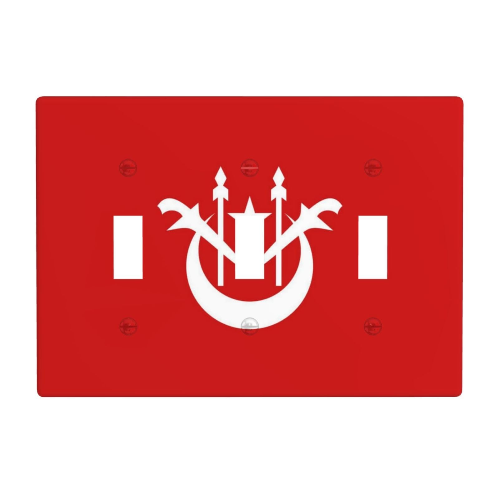 Kelantan Flag 3 Gang Switch Plate Cover-Unbreakable Polycarbonate Wall Plate, Heat Resistant Toggle Switch Decor for Home